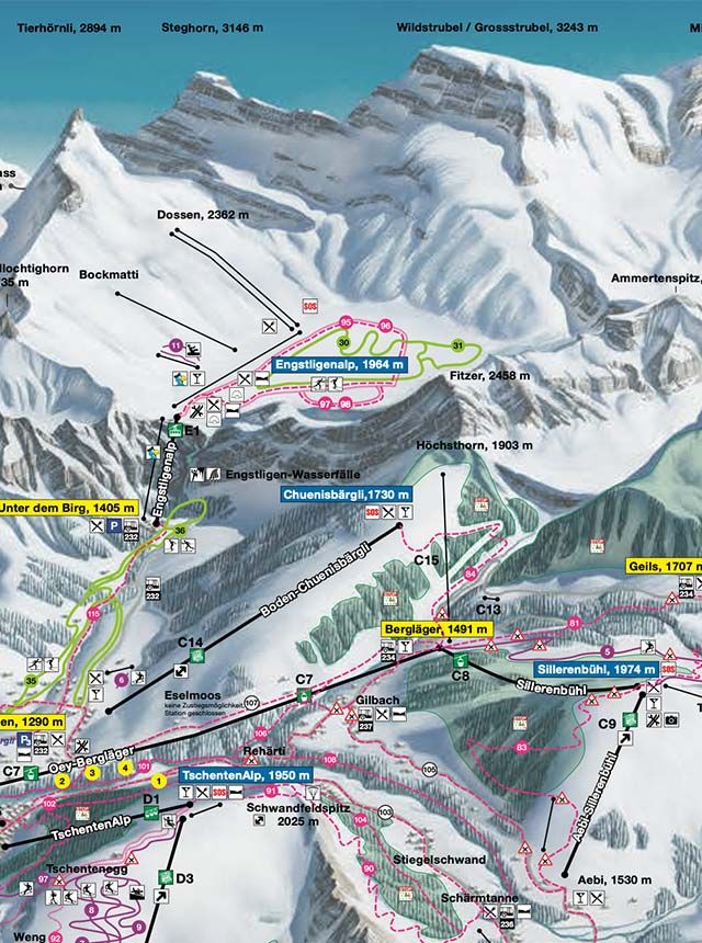 Winterwanderkarte Adelboden